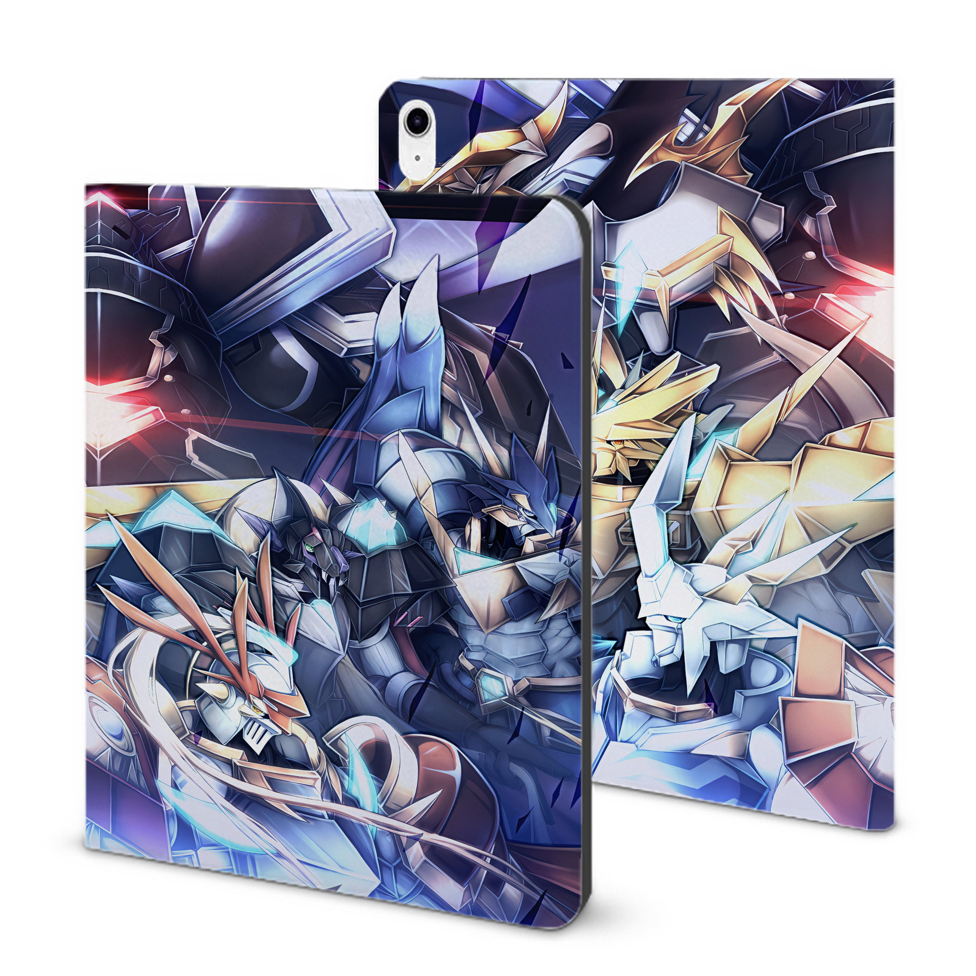 （画像用） Digimon デジタルモンスター/デジモン IPad ケース ブック型 PUレザー TPU 耐衝撃 軽量 薄型 ペン収納なし 全面保護 IPad 各モデル対応